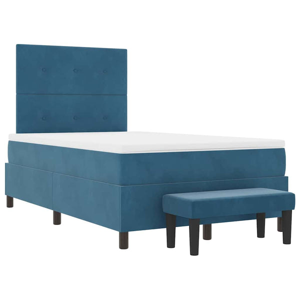 vidaXL Box Spring Bed with Headboard Dark Blue 200 x 120 cm Velvet