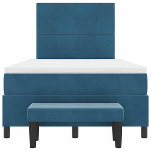 vidaXL Box Spring Bed with Headboard Dark Blue 200 x 120 cm Velvet