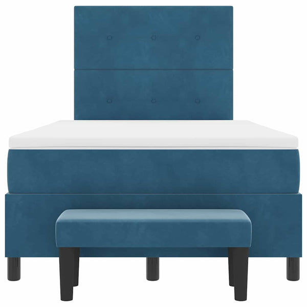 vidaXL Box Spring Bed with Headboard Dark Blue 200 x 120 cm Velvet