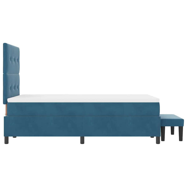 vidaXL Box Spring Bed with Headboard Dark Blue 200 x 120 cm Velvet