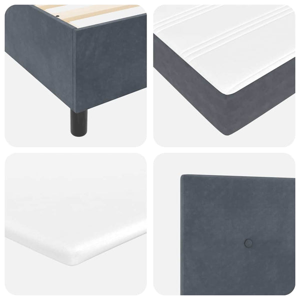 vidaXL Box Spring Bed with Pillows Dark Grey 200 x 160 cm Velvet