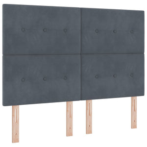 vidaXL Box Spring Bed with Pillows Dark Grey 200 x 160 cm Velvet