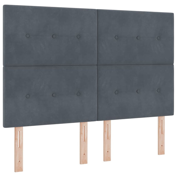 vidaXL Box Spring Bed with Pillows Dark Grey 200 x 160 cm Velvet