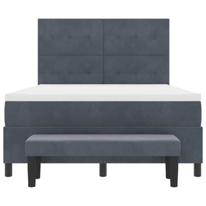 vidaXL Box Spring Bed with Pillows Dark Grey 200 x 160 cm Velvet