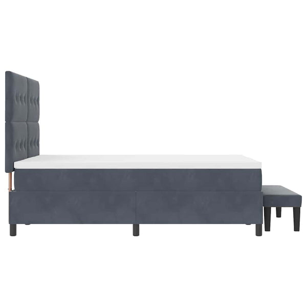 vidaXL Box Spring Bed with Pillows Dark Grey 200 x 160 cm Velvet