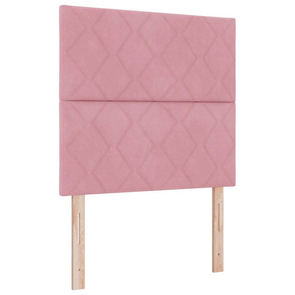 vidaXL Box Spring Bed with Cushions and Headboard Pink 200 x 100 cm Velvet