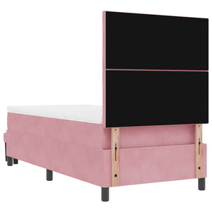 vidaXL Box Spring Bed with Cushions and Headboard Pink 200 x 100 cm Velvet