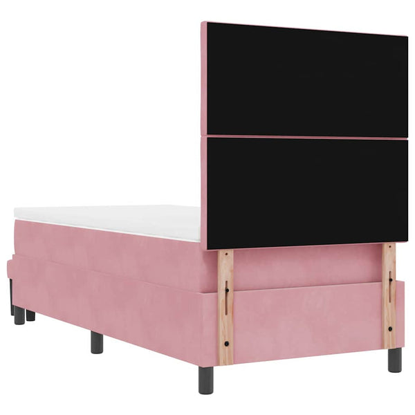 vidaXL Box Spring Bed with Cushions and Headboard Pink 200 x 100 cm Velvet