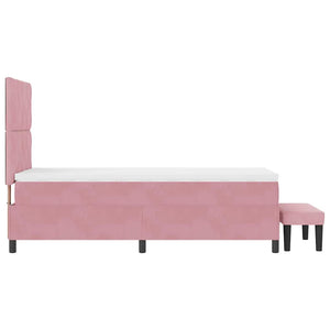 vidaXL Box Spring Bed with Cushions and Headboard Pink 200 x 100 cm Velvet