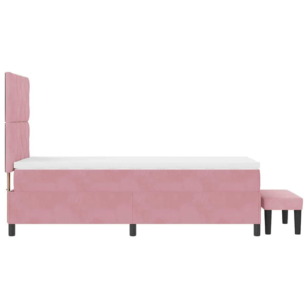 vidaXL Box Spring Bed with Cushions and Headboard Pink 200 x 100 cm Velvet