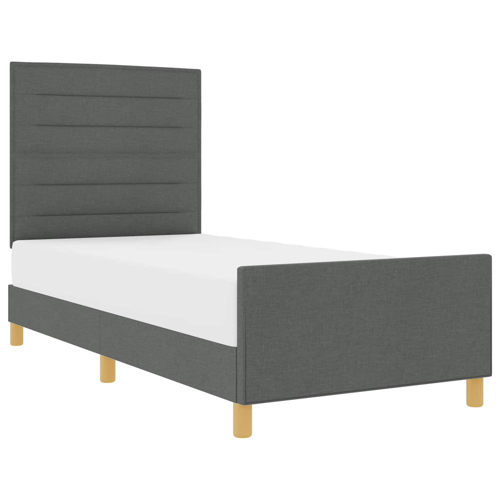 vidaXL Bed Frame with Headboard Dark Grey 80 x 200 cm Fabric