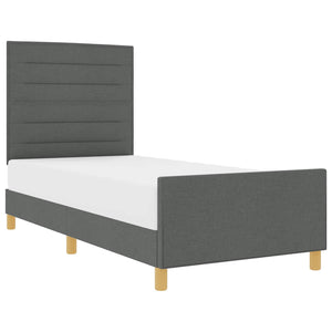 vidaXL Bed Frame with Headboard Dark Grey 80 x 200 cm Fabric