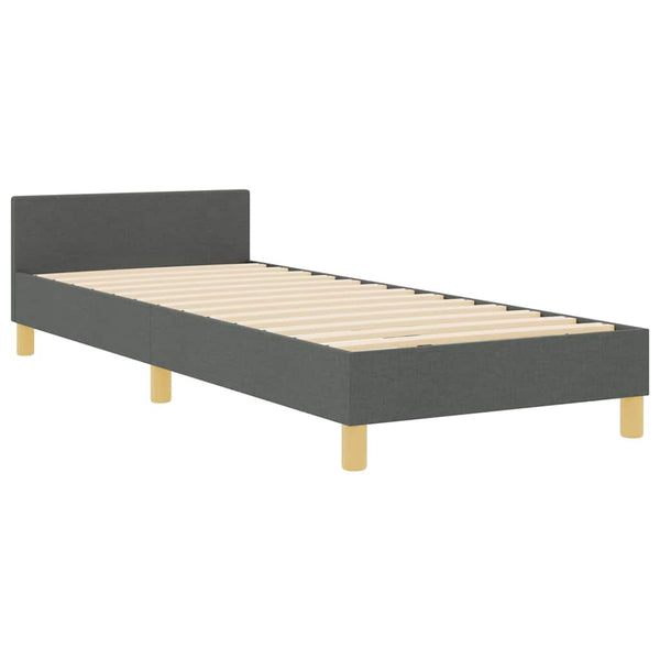 vidaXL Bed Frame with Headboard Dark Grey 80 x 200 cm Fabric