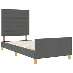 vidaXL Bed Frame with Headboard Dark Grey 80 x 200 cm Fabric