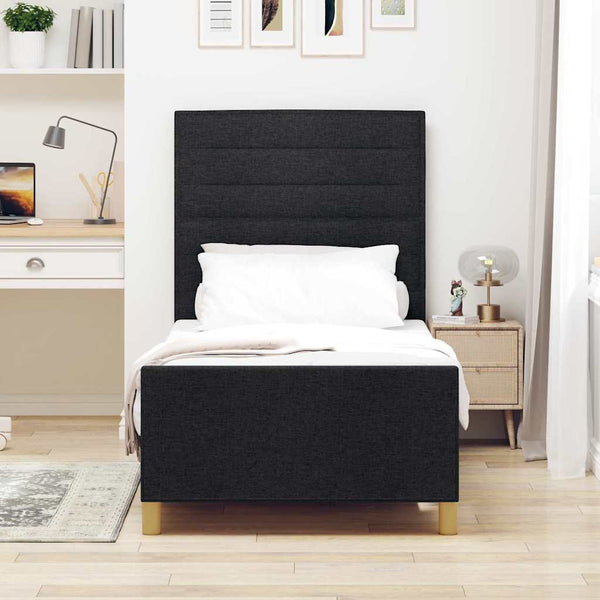 vidaXL Bed Frame with Headboard Black 80 x 200 cm Fabric