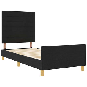 vidaXL Bed Frame with Headboard Black 80 x 200 cm Fabric