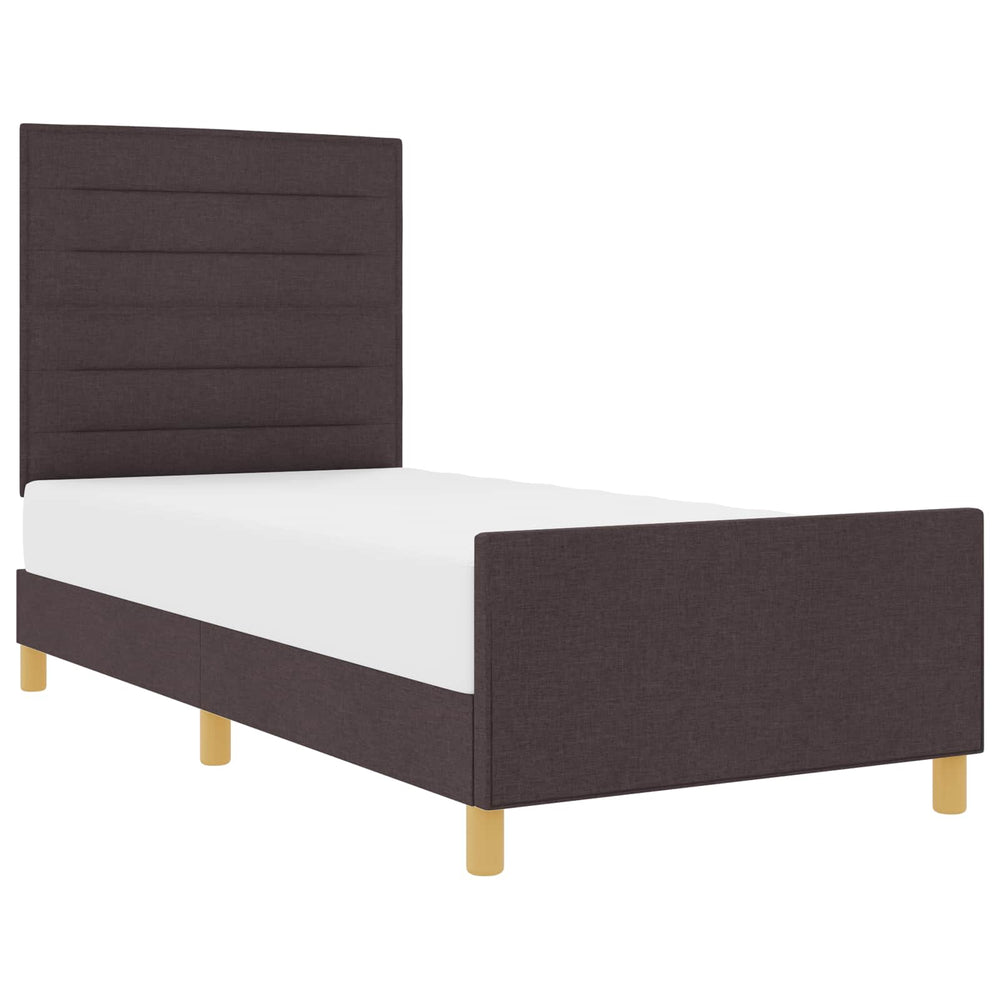 vidaXL Bed Frame with Headboard Dark Brown 80 x 200 cm Fabric