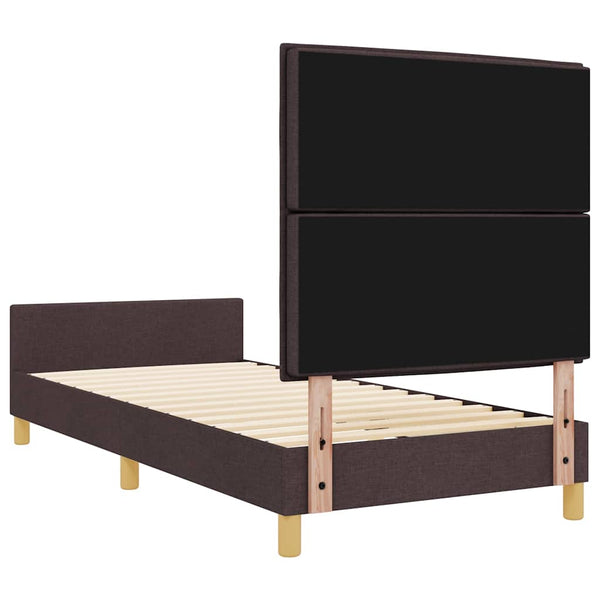 vidaXL Bed Frame with Headboard Dark Brown 80 x 200 cm Fabric