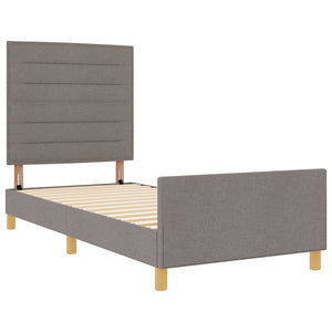 vidaXL Bed Frame with Headboard Taupe 80 x 200 cm Fabric