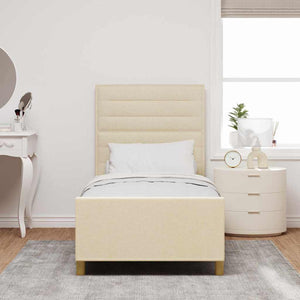 vidaXL Bed Frame with Headboard Cream 80 x 200 cm Fabric