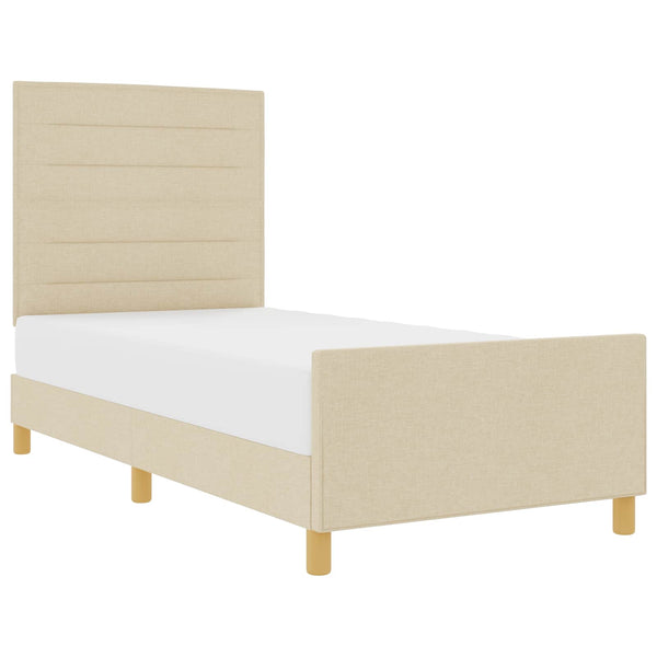 vidaXL Bed Frame with Headboard Cream 80 x 200 cm Fabric