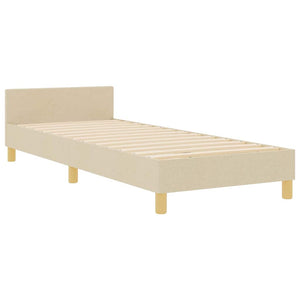 vidaXL Bed Frame with Headboard Cream 80 x 200 cm Fabric