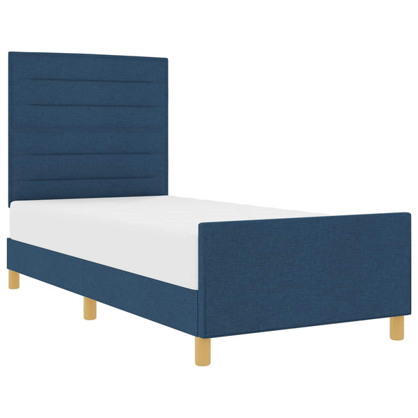 vidaXL Bed Frame with Headboard Blue 80 x 200 cm Fabric