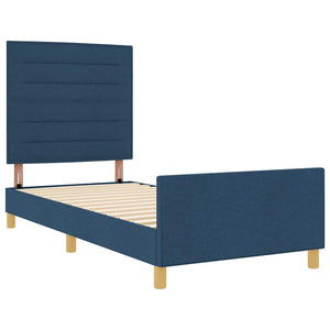 vidaXL Bed Frame with Headboard Blue 80 x 200 cm Fabric