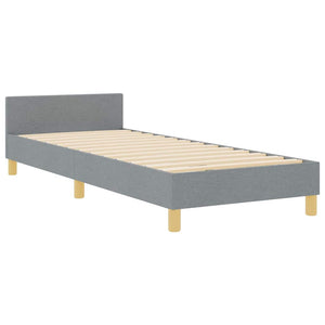 vidaXL Bed Frame with Headboard Light Grey 90 x 190 cm Fabric