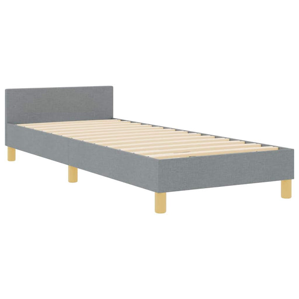 vidaXL Bed Frame with Headboard Light Grey 90 x 190 cm Fabric