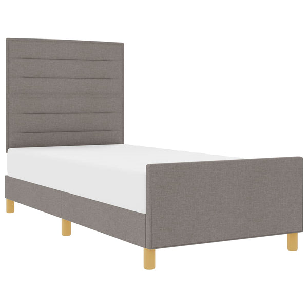 vidaXL Bed Frame with Headboard Taupe 90 x 190 cm Fabric