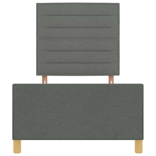 vidaXL Bed Frame with Headboard Dark Grey 90 x 200 cm Fabric