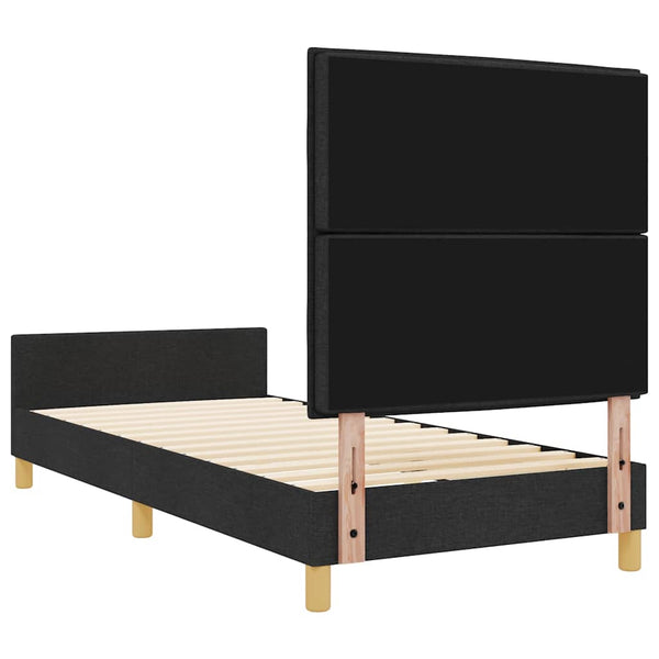 vidaXL Bed Frame with Headboard Black 90 x 200 cm Fabric