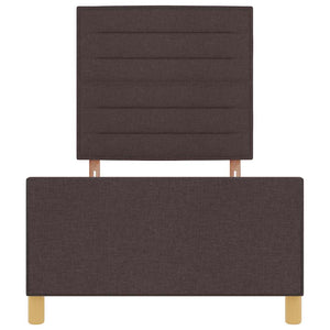 vidaXL Bed Frame with Headboard Dark Brown 90 x 200 cm Fabric