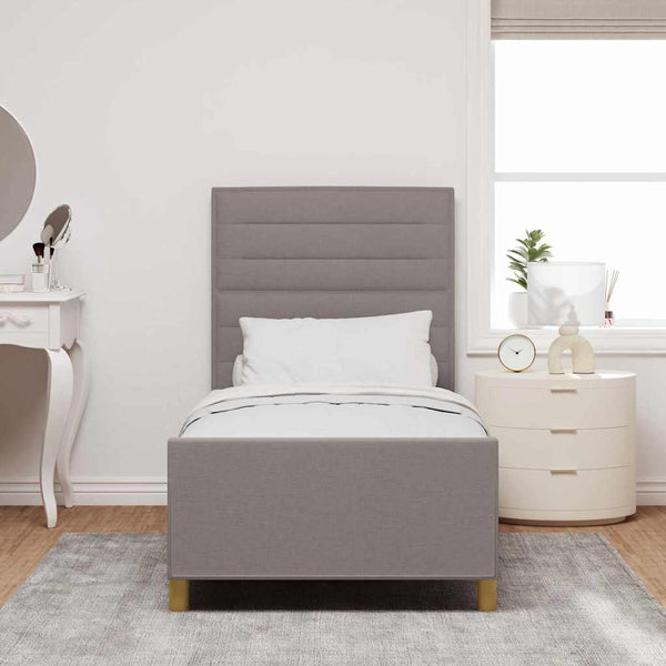 vidaXL Bed Frame with Headboard Taupe 90 x 200 cm Fabric