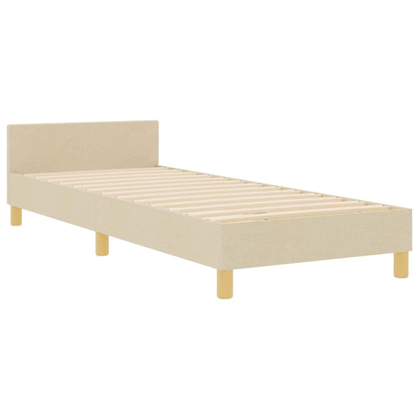 vidaXL Bed Frame with Headboard Cream 90 x 200 cm Fabric