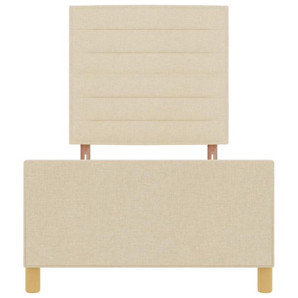 vidaXL Bed Frame with Headboard Cream 90 x 200 cm Fabric