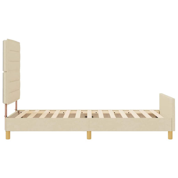 vidaXL Bed Frame with Headboard Cream 90 x 200 cm Fabric