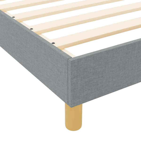vidaXL Bed Frame with Headboard Light Grey 100 x 200 cm Fabric
