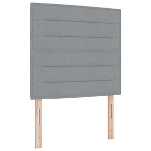vidaXL Bed Frame with Headboard Light Grey 100 x 200 cm Fabric
