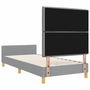 vidaXL Bed Frame with Headboard Light Grey 100 x 200 cm Fabric