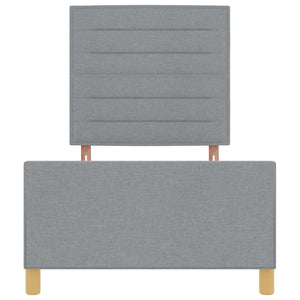 vidaXL Bed Frame with Headboard Light Grey 100 x 200 cm Fabric