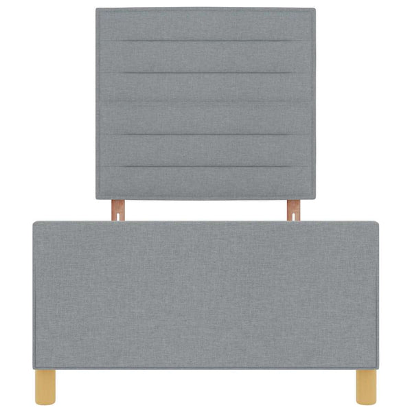 vidaXL Bed Frame with Headboard Light Grey 100 x 200 cm Fabric