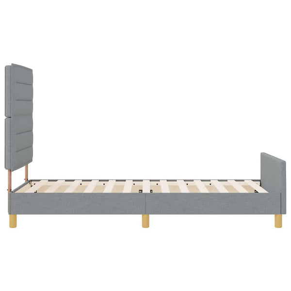 vidaXL Bed Frame with Headboard Light Grey 100 x 200 cm Fabric