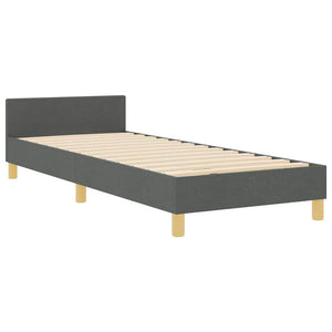 vidaXL Bed Frame with Headboard Dark Grey 100 x 200 cm Fabric