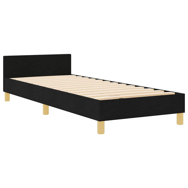 vidaXL Bed Frame with Headboard Black 100 x 200 cm Fabric