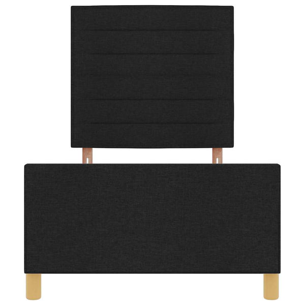 vidaXL Bed Frame with Headboard Black 100 x 200 cm Fabric