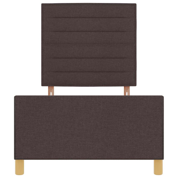 vidaXL Bed Frame with Headboard Dark Brown 100 x 200 cm Fabric