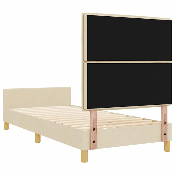 vidaXL Bed Frame with Headboard Cream 100 x 200 cm Fabric