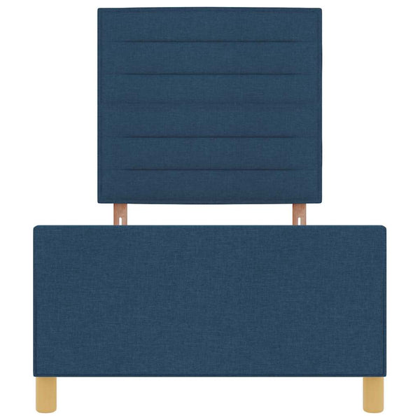 vidaXL Bed Frame with Headboard Blue 100 x 200 cm Fabric